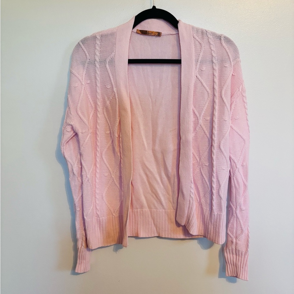 Belldini pink open draped cardigan with long sleeves size small